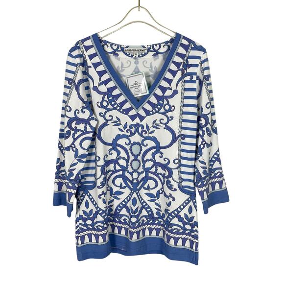 Barbara Gerwit Tops - Barbara Gerwit Supra Cotton Stretch Tunic Top Size M Travel Resort Coastal NWT